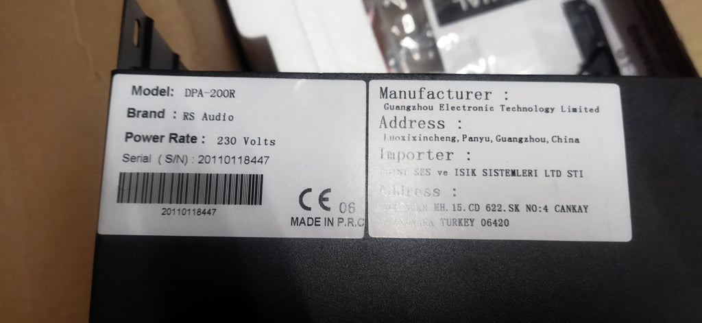 RS AUDIO DPA-200 Mixer Amplifier with tuner