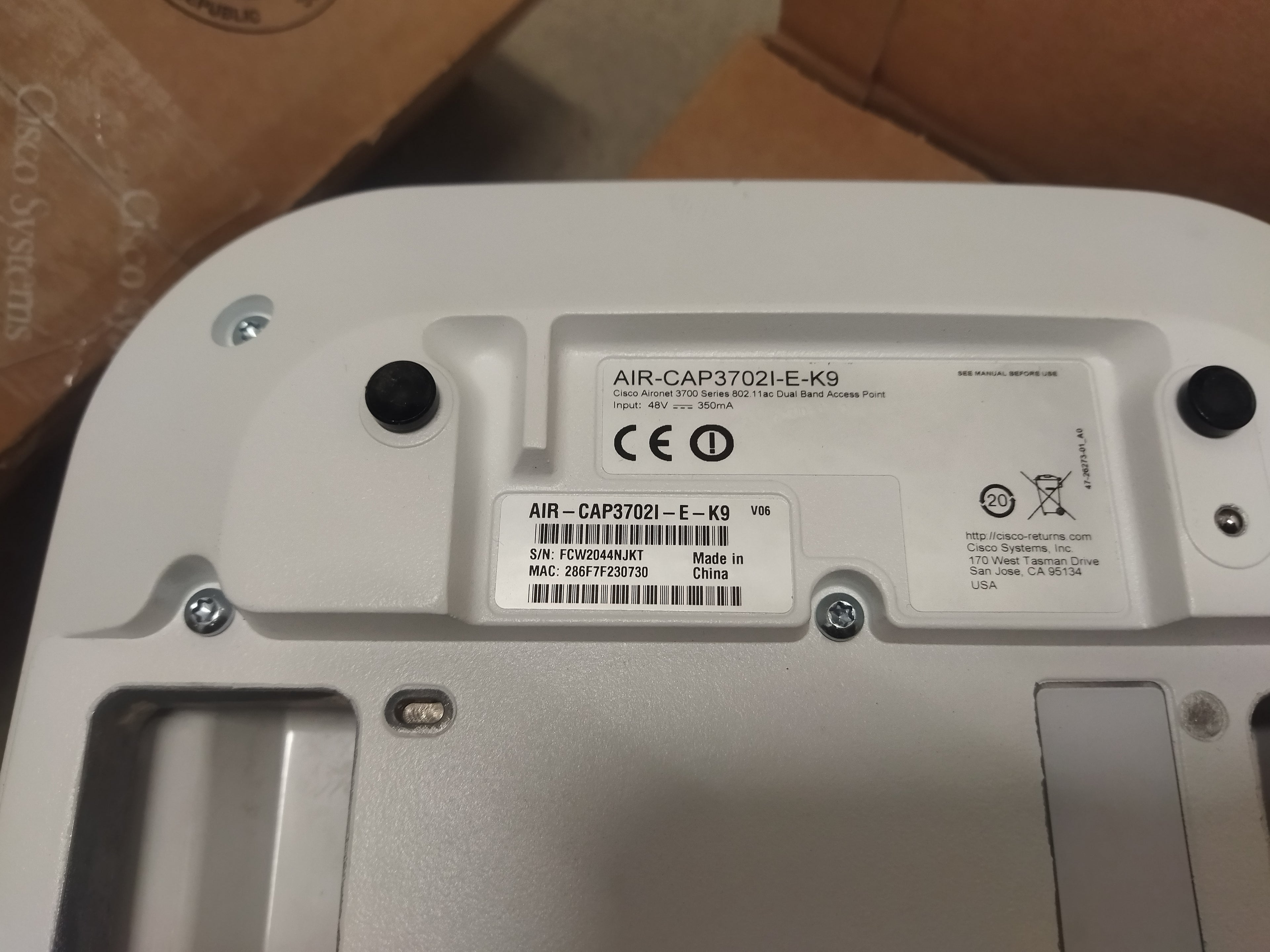 Access point Cisco AIR-CAP3702I-E-K9